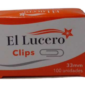 CLIP 33MM EL LUCERO- CAJA CON 100 UNIDADES