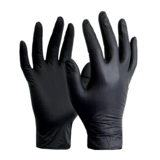 GUANTES DE NITRILO NEGRO SIN POLVO (S/M/L) - CAJA CON 100 UNIDADES