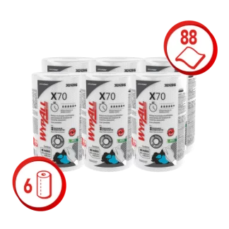 PAÑO WYPALL X70 ULTRA CLEAN - PACK 6 ROLLOS X 88