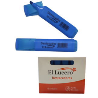 DESTACADOR COLOR AZUL TRANSPARENTE EL LUCERO