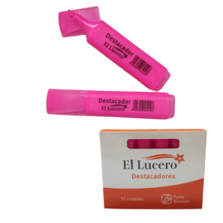 DESTACADOR COLOR ROSADO TRANSPARENTE EL LUCERO
