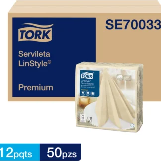 SERVILLETA LINSTYLE COLOR CREMA 12 PAQUETES DE 50 UNIDADES TORK